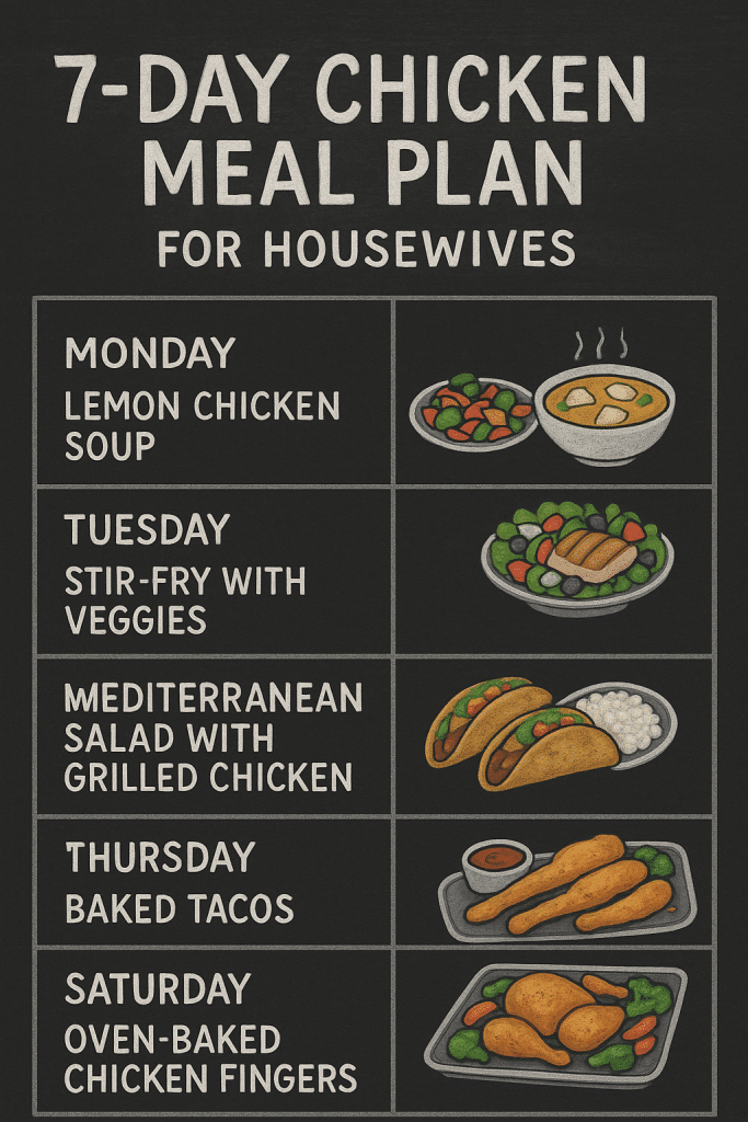 15 Best Healthy Recipes with Chicken Every Housewife Will Love 5 Healthy recipes with chicken – 7 day family meal plan with different chicken dishes for housewives