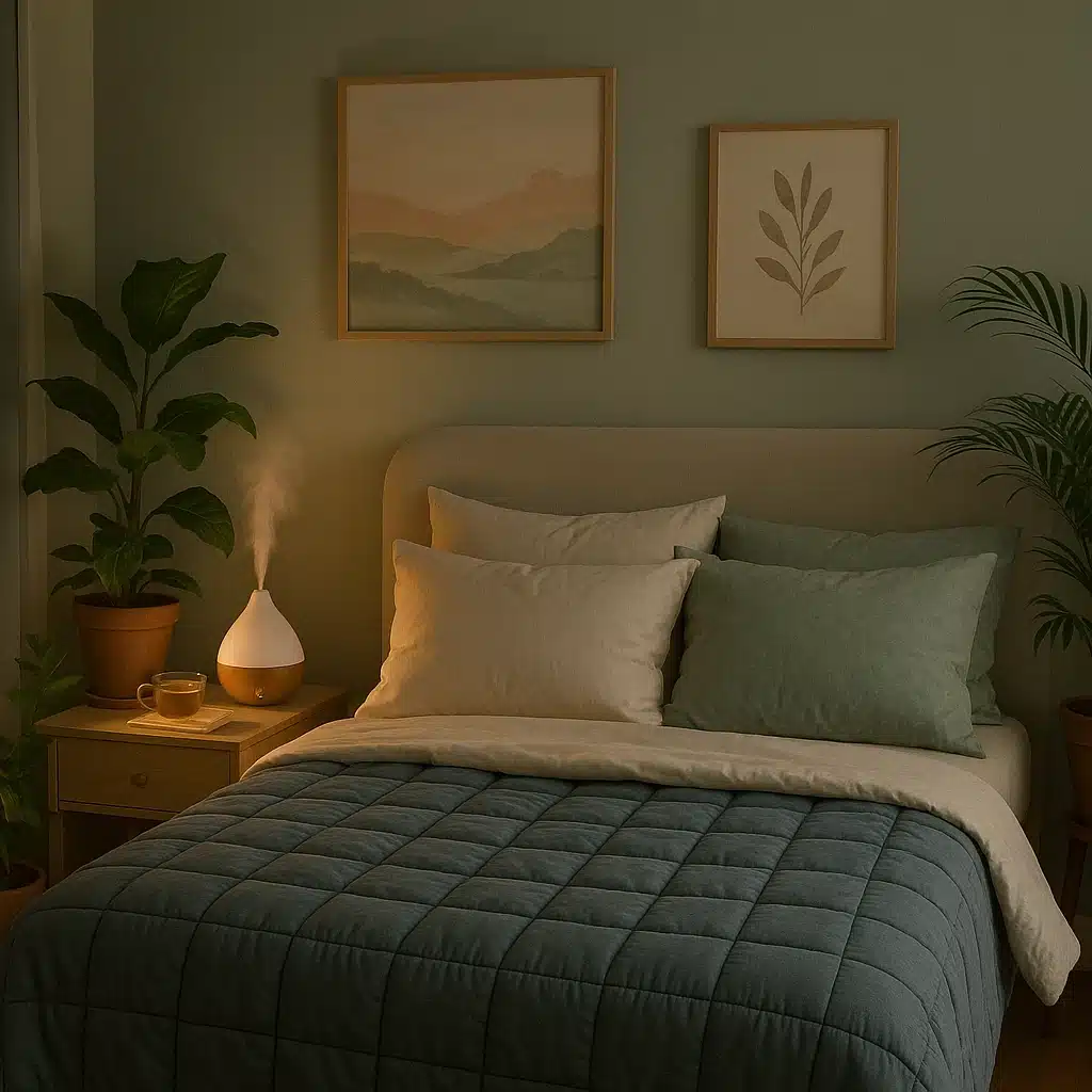 7 Essential Tips to Improve Sleep Quality Naturally 2 A calming bedroom setting illustrating essential tips to improve sleep quality naturally