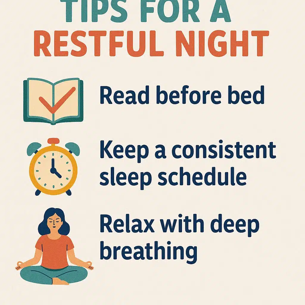 7 Essential Tips to Improve Sleep Quality Naturally 3 A checklist graphic emphasizing natural tips to improve sleep quality effectively