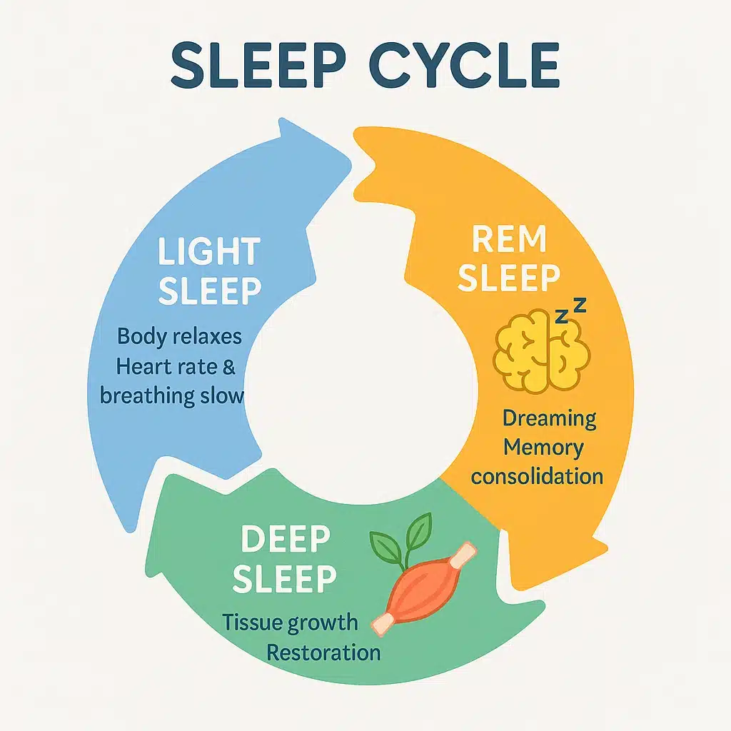 7 Essential Tips to Improve Sleep Quality Naturally 4 A flow chart visually explaining the sleep cycle and how it relates to improving sleep quality