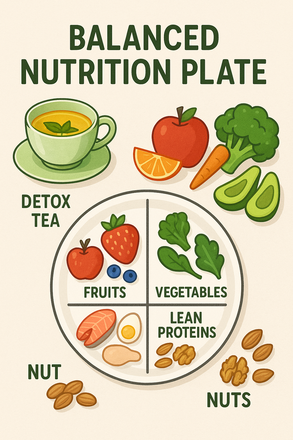 8 Best Detox Teas for Weight Loss That Really Work 7 Balanced nutrition plate with detox tea emphasizing best detox teas for weight loss and healthy diet