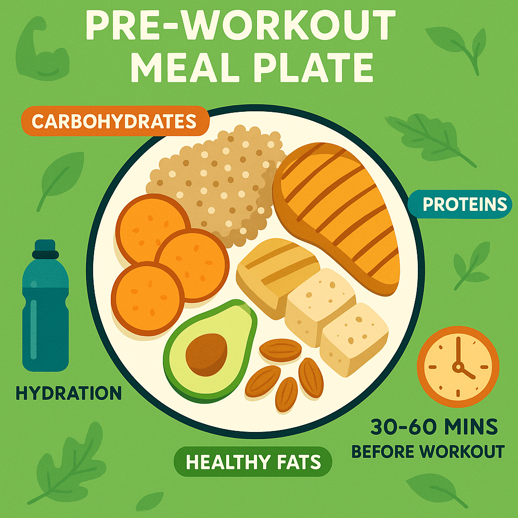 15 Energizing Pre Workout Meal Ideas for Natural Wellness 3 Balanced pre workout meal ideas plate displaying carbs protein and healthy fats for natural wellne