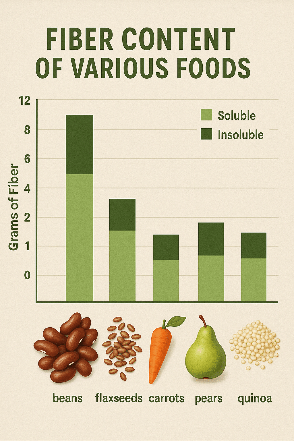 5 Powerful Fiber Rich Foods for Weight Loss You Must Try 6 Bar graph comparing fiber content in fiber rich foods for weight loss