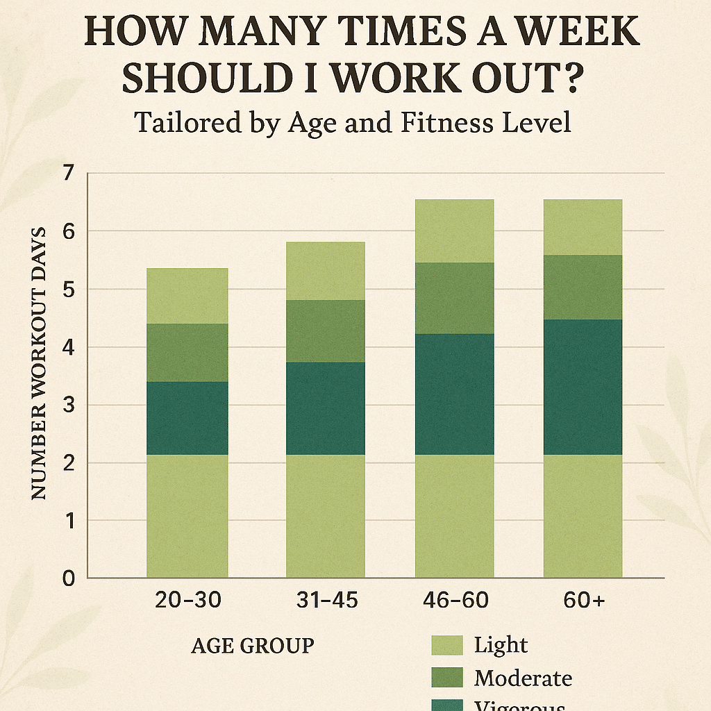 How Many Times a Week Should I Work Out? 12 Proven Tips for Natural Wellness 7 Bar graph showing how many times a week should I work out recommended by age and fitness level