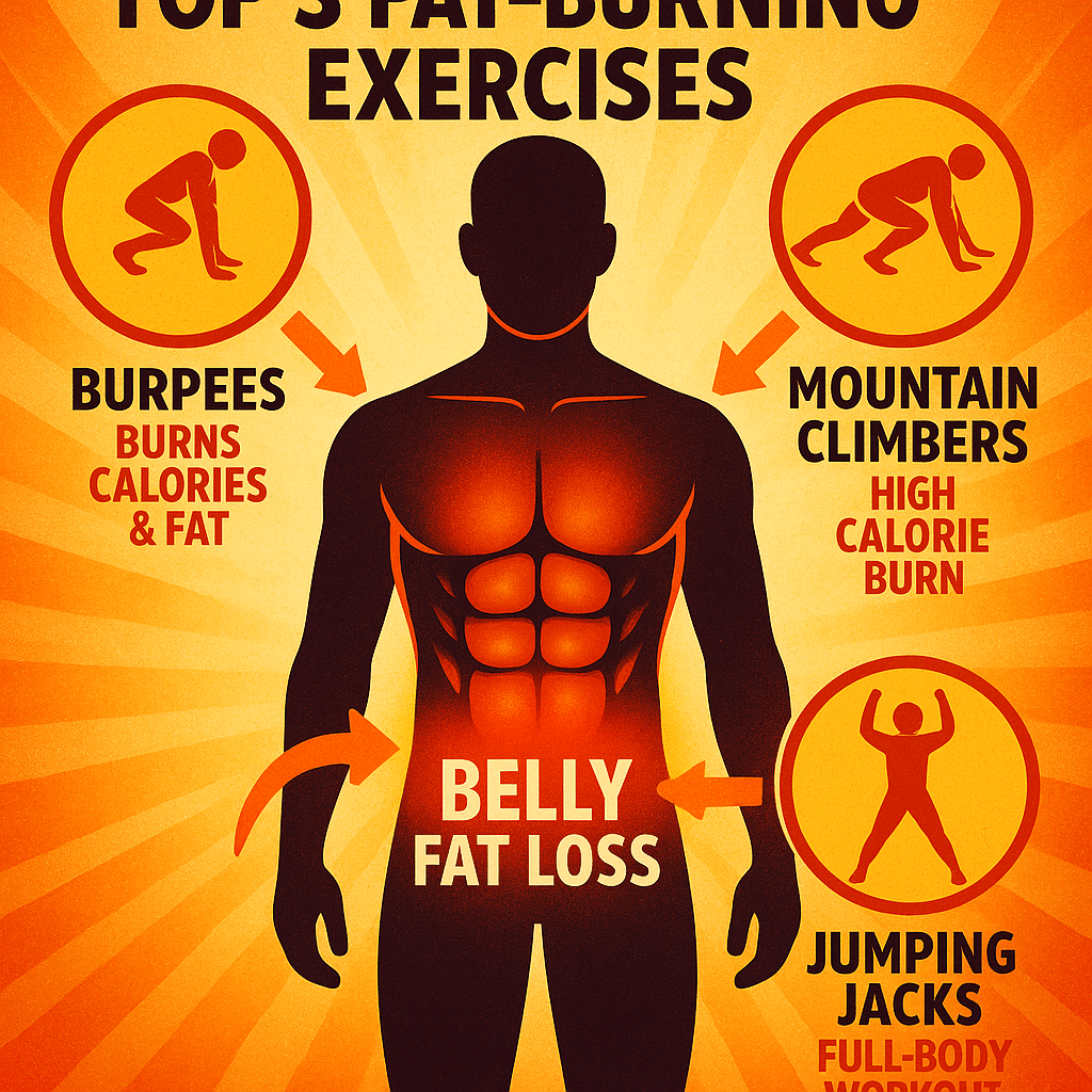12 Best Exercises to Lose Belly Fat Naturally & Effectively 3 Best exercises to lose belly fat with top 3 fat burning moves highlighted around abdominal muscles