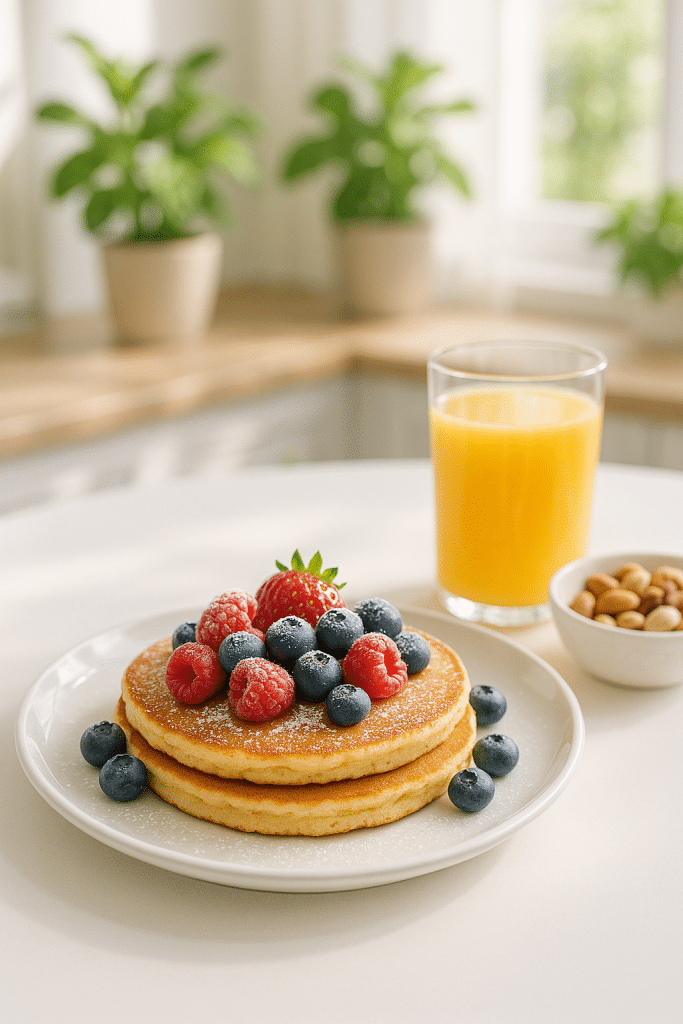 5 Easy Gluten Free Breakfast Ideas for Healthy Mornings 1 Bright breakfast table showcasing healthy gluten free breakfast ideas with pancakes and fresh fruit
