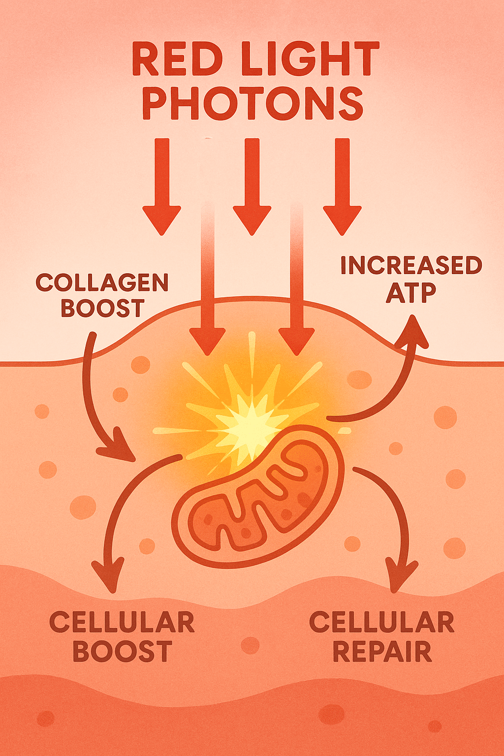 6 Powerful Red Light Therapy Benefits for Skin Health 4 Cellular process showing red light therapy benefits for skin collagen and repair