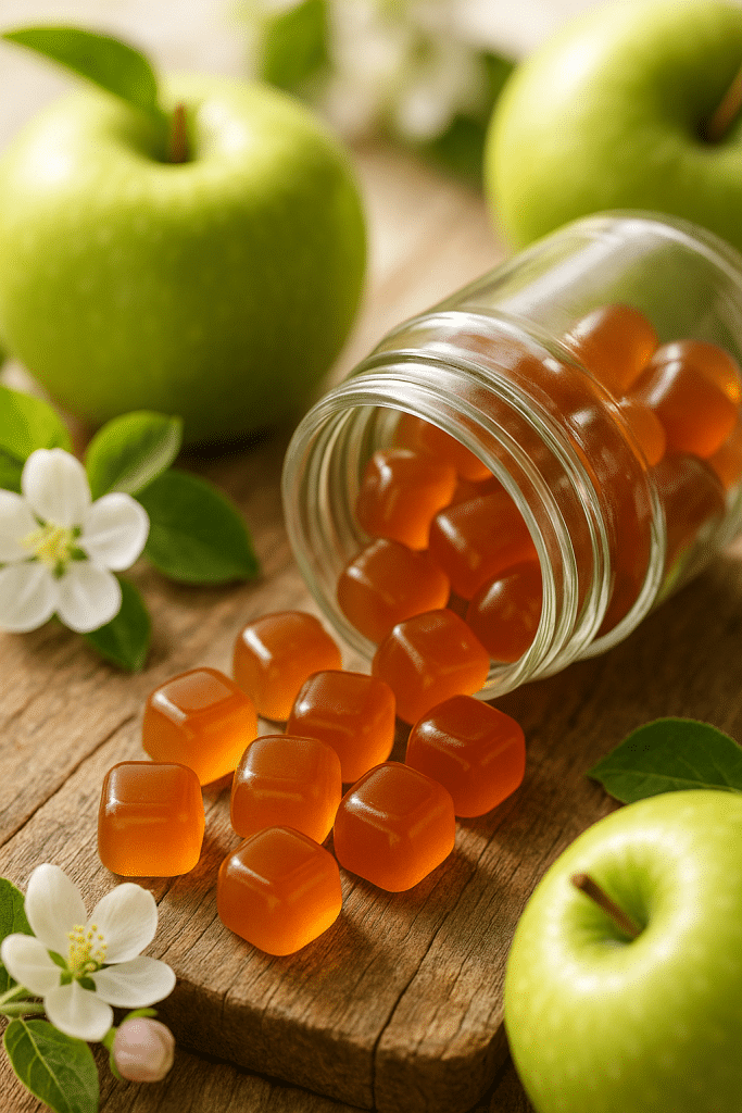 8 Best Apple Cider Vinegar Gummies for Balanced Health 7 Close-up of the best apple cider vinegar gummies with fresh apples symbolizing balanced health