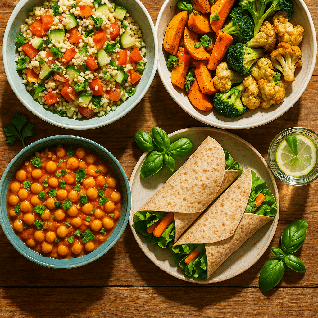 15 Powerful Budget Friendly Healthy Meals for Natural Wellness 7 Colorful spread of budget friendly healthy meals on rustic table symbolizing natural wellness and affordability