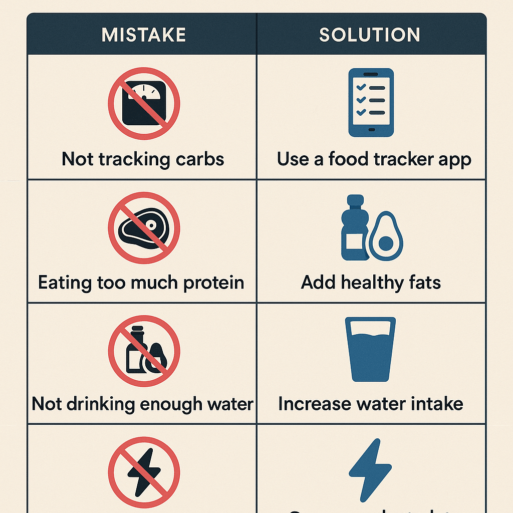 Top 12 Step Keto Diet Plan for Beginners: Easy Natural Wellness 6 Common mistakes and solutions for keto diet plan beginners infographic chart