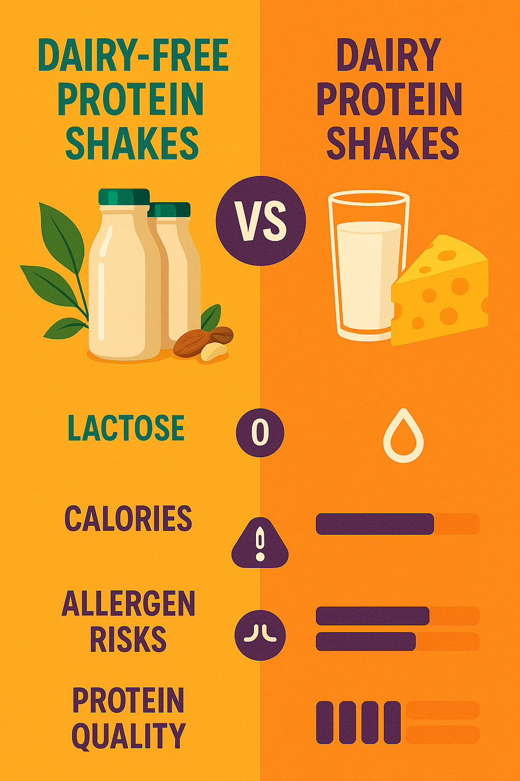 8 Best Dairy Free Protein Shakes for Balanced Nutrition 5 Comparison chart highlighting differences between best dairy free protein shakes and dairy based sha