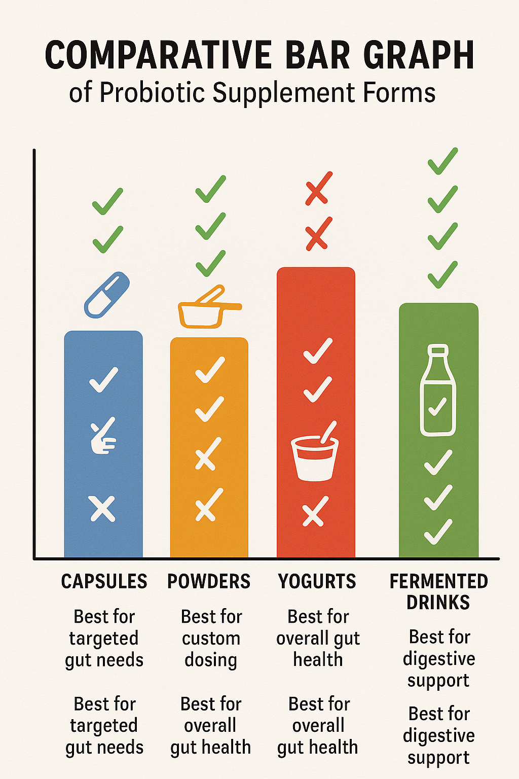 10 Best Probiotics for Gut Health: Trusted Picks for Wellness 4 Comparison chart of best probiotics for gut health in supplements yogurts and drinks