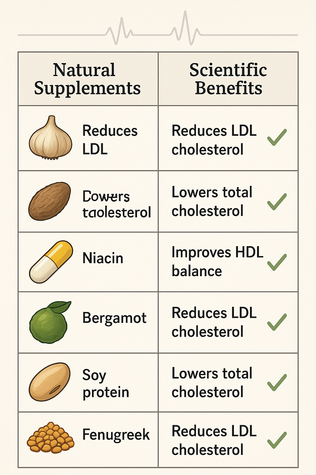 8 Best Cholesterol Lowering Supplements for Balanced Heart Health 4 Comparison chart showcasing effects of best cholesterol lowering supplements on cholesterol balance