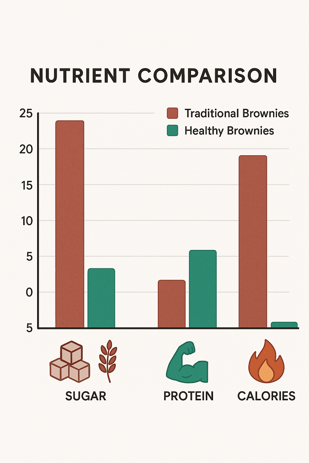 7 Delicious Healthy Brownie Recipes for Nutritious Baking 5 Comparison chart showing nutritional benefits of healthy brownie recipes versus traditional brownies