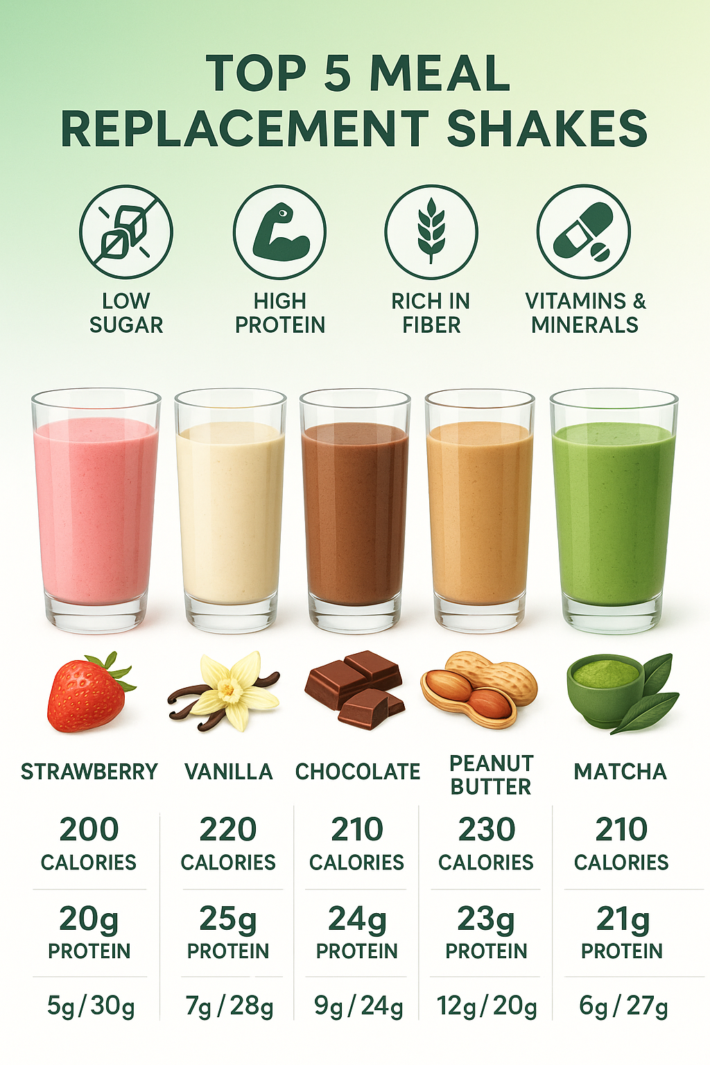 7 Best Meal Replacement Shakes for Weight Loss That Work 3 Comparison of the best meal replacement shakes for weight loss with calories protein and benefits