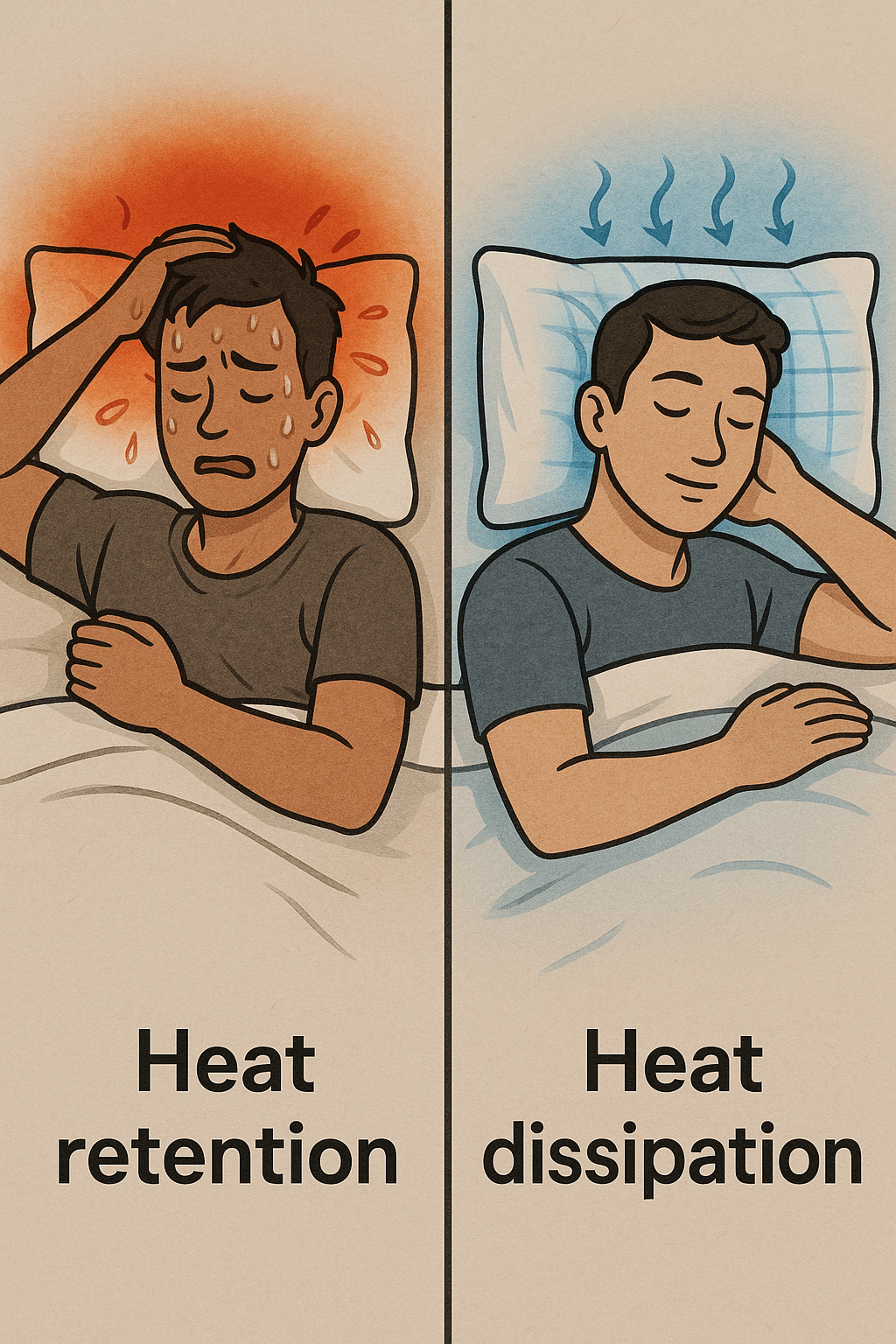 5 Best Cooling Pillows for Night Sweats to Sleep Cool & Calm 4 Comparison of traditional vs best cooling pillows for night sweats with heat retention and airflow