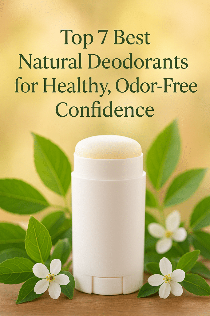Top 7 Best Natural Deodorants for Healthy, Odor-Free Confidence 8 Cover image showcasing best natural deodorants with fresh green leaves and flowers