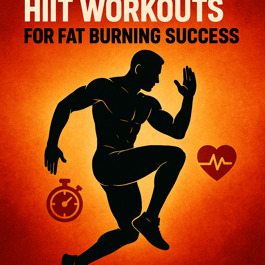 12 Powerful HIIT Workouts for Fat Burning Success 4 Cover image showing a dynamic HIIT workout silhouette symbolizing fat burning and fitness success.