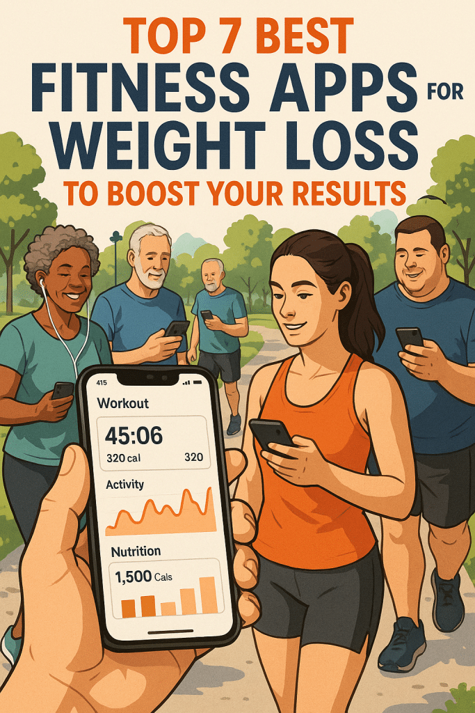 Top 7 Best Fitness Apps for Weight Loss to Boost Your Results 7 Cover image showing fitness enthusiasts using best fitness apps for weight loss outdoors.