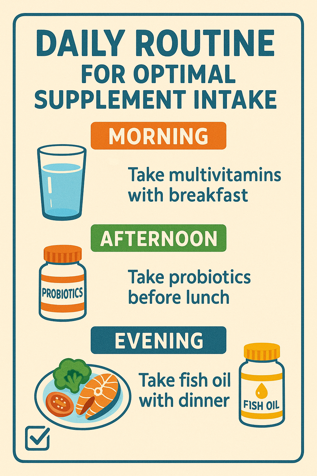 7 Best Supplements for Overall Health Every Adult Should Know 6 Daily supplement intake routine checklist for best supplements for overall health