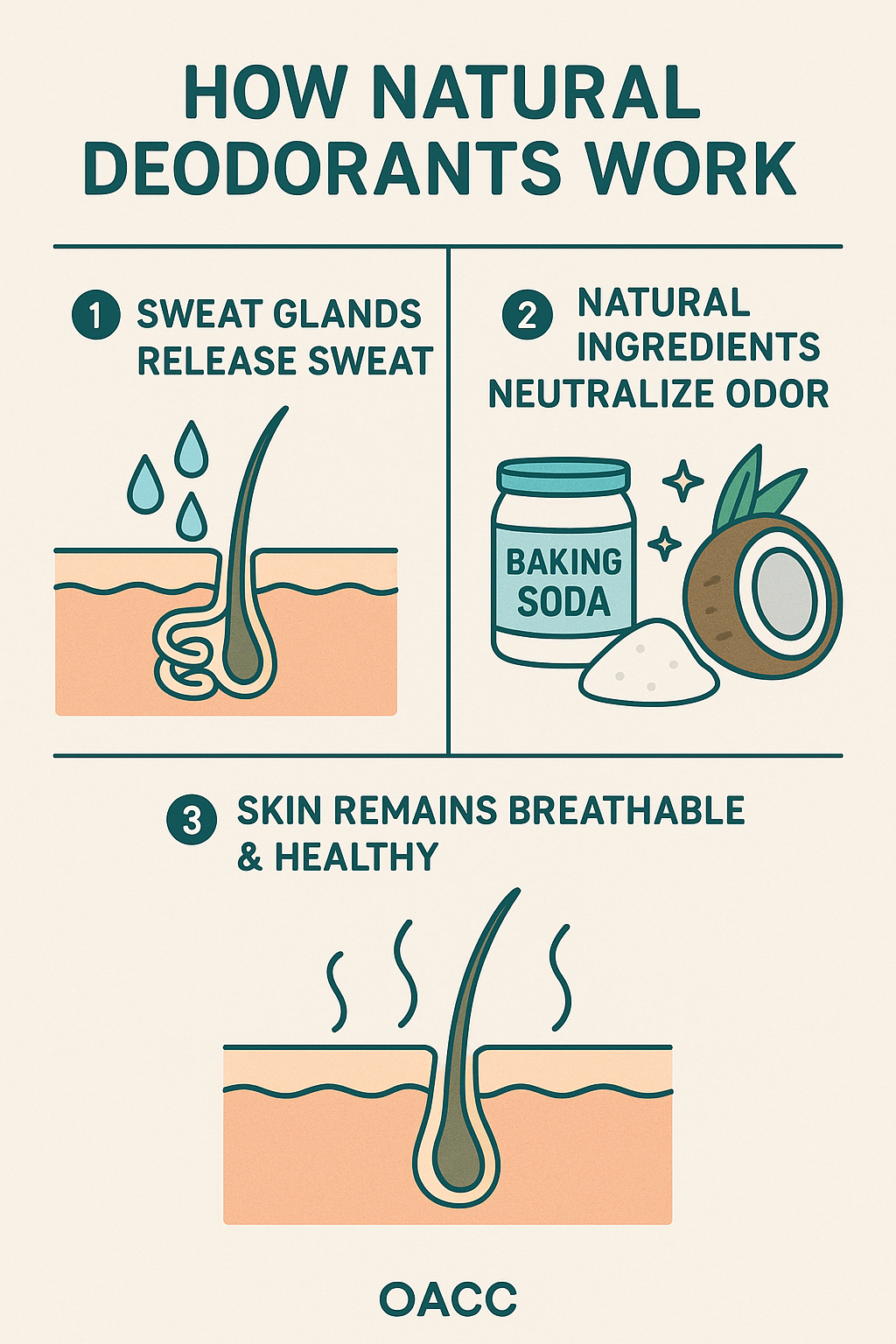 Top 7 Best Natural Deodorants for Healthy, Odor-Free Confidence 4 Diagram explaining how the best natural deodorants neutralize odor and allow skin to breathe