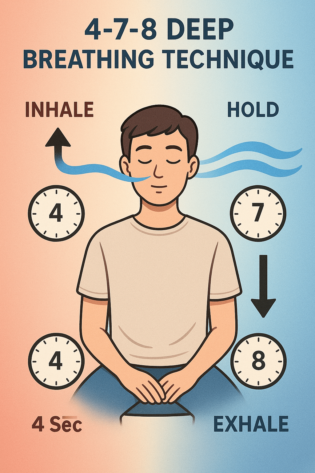 13 Proven Techniques and Tools on How to Stay Calm Under Pressure for Lasting Stress Relief 4 Diagram explaining the 4 7 8 breathing technique to stay calm under pressure