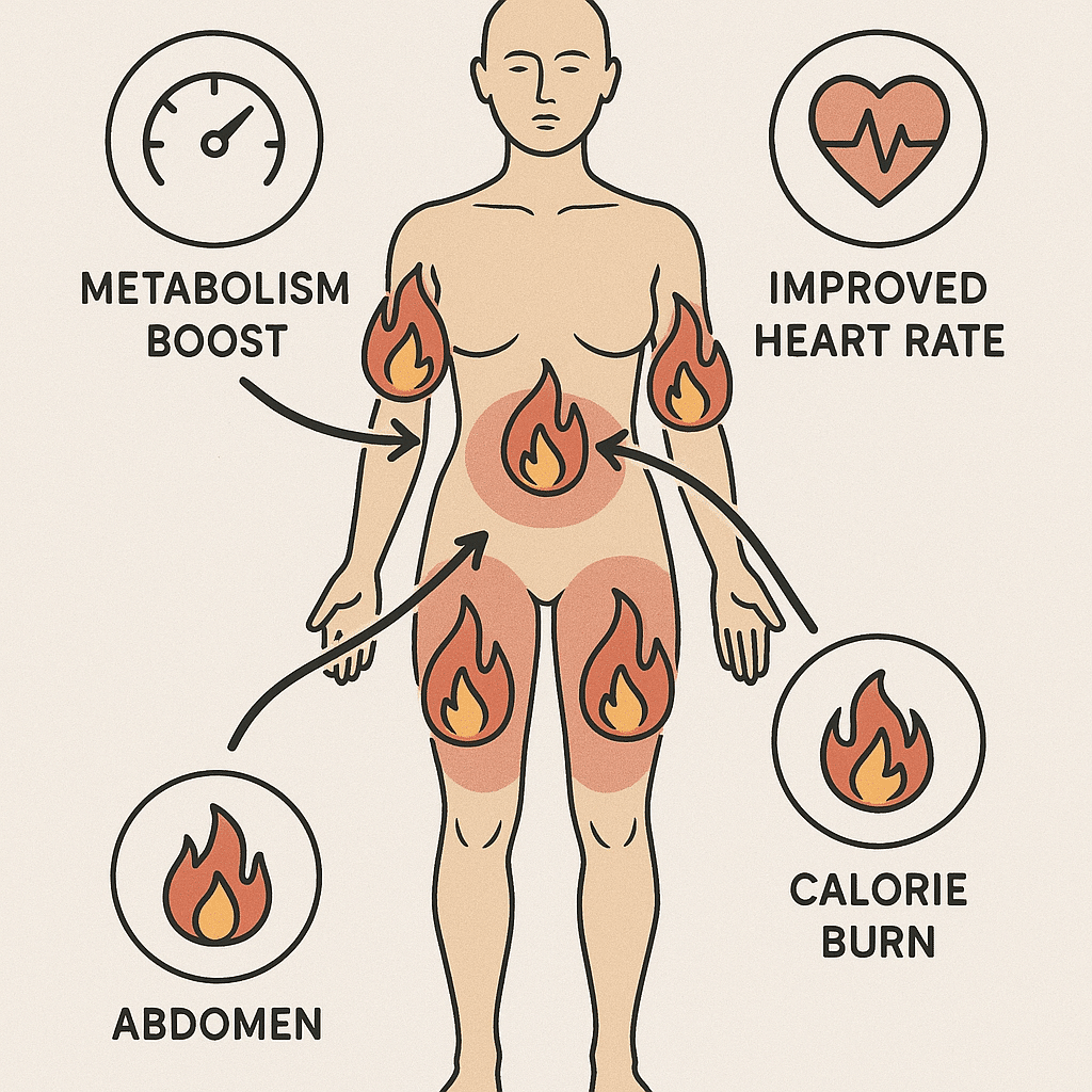 12 Powerful HIIT Workouts for Fat Burning Success 4 Diagram showing fat burning areas activated by HIIT workouts for fat burning