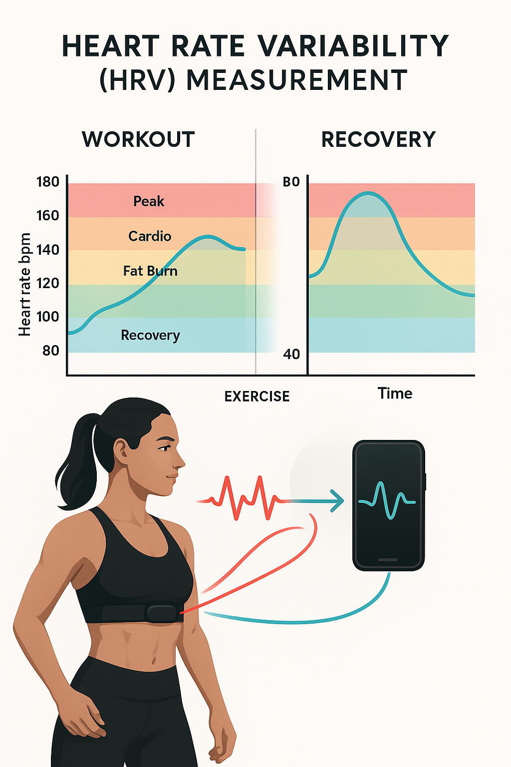 Top 8 Best Heart Rate Monitors for Exercise: Accuracy & Comfort 4 Diagram showing heart rate variability measurement by best heart rate monitors for exercise during w
