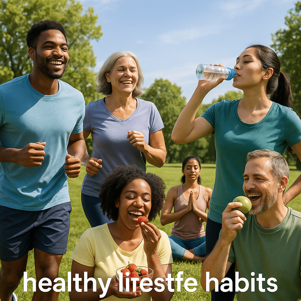 15 Powerful Healthy Lifestyle Habits for Natural Wellness 2 Diverse adults practicing healthy lifestyle habits outdoors for natural wellness. featured