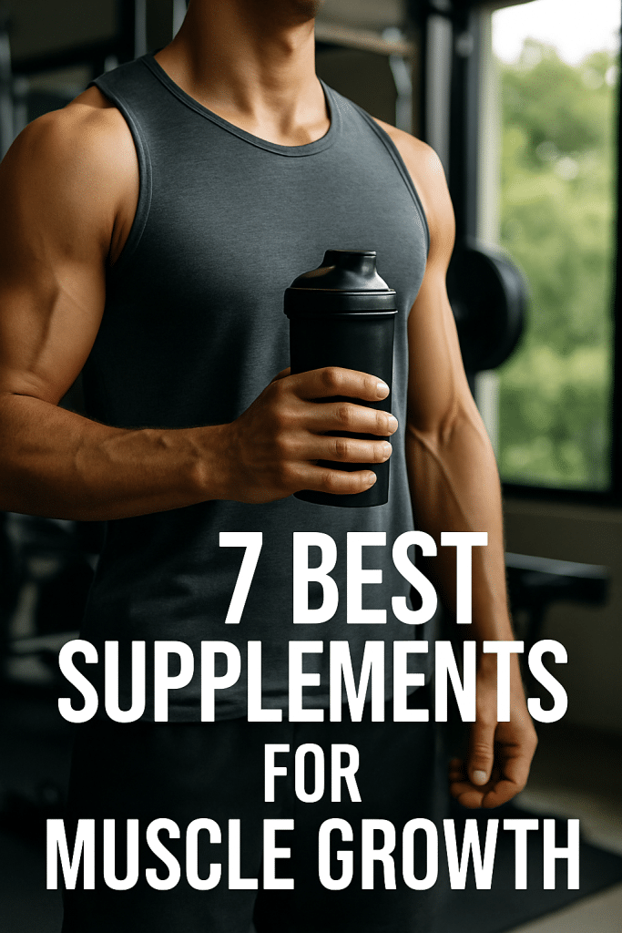 7 Best Supplements for Muscle Growth: Natural & Effective 6 Fit person holding shaker bottle representing best supplements for muscle growth and natural wellness.