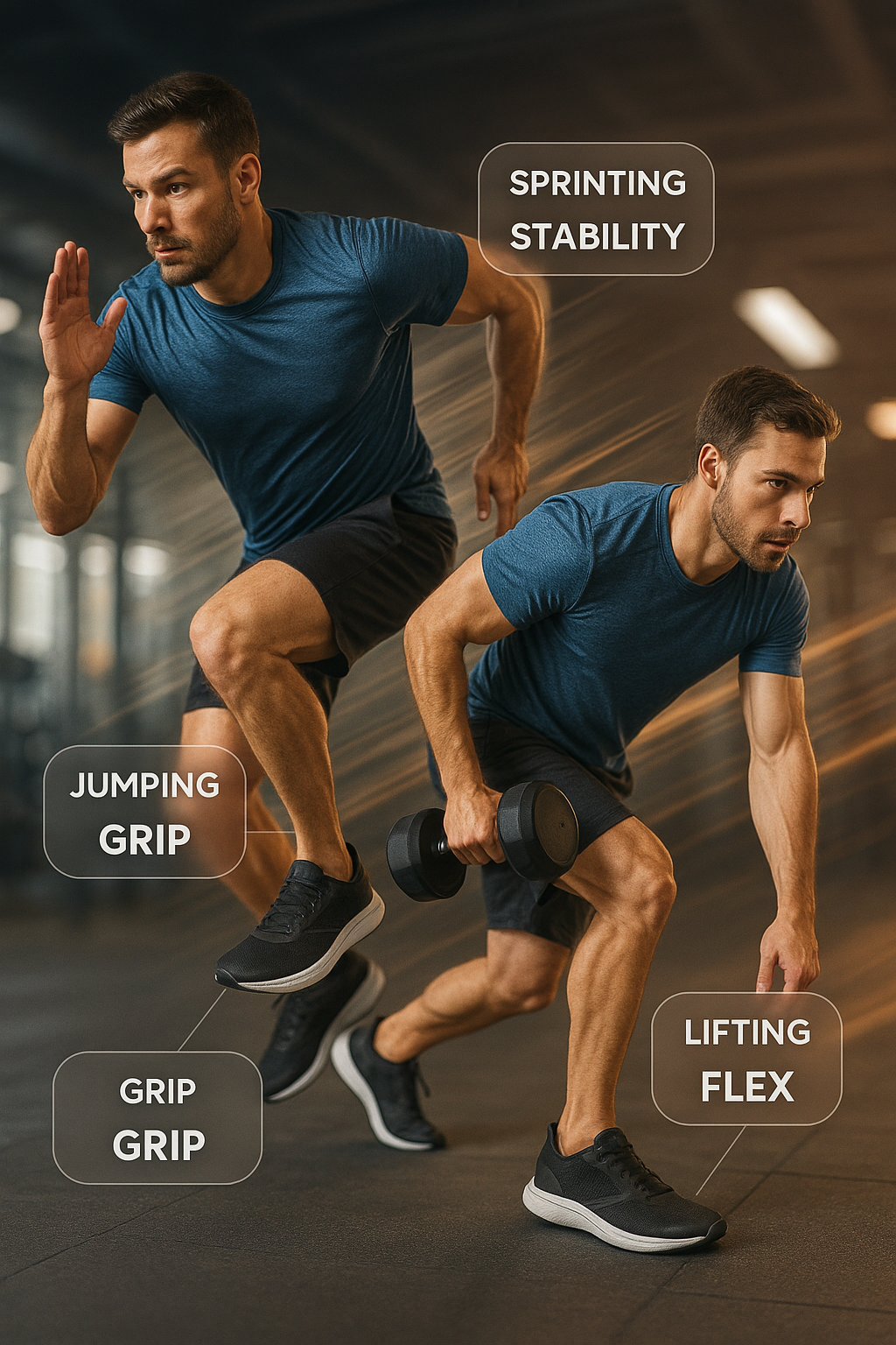 7 Best Cross Training Shoes for Men to Boost Your Workouts 5 Fitness enthusiast demonstrating workout movements with best cross training shoes for men highlight