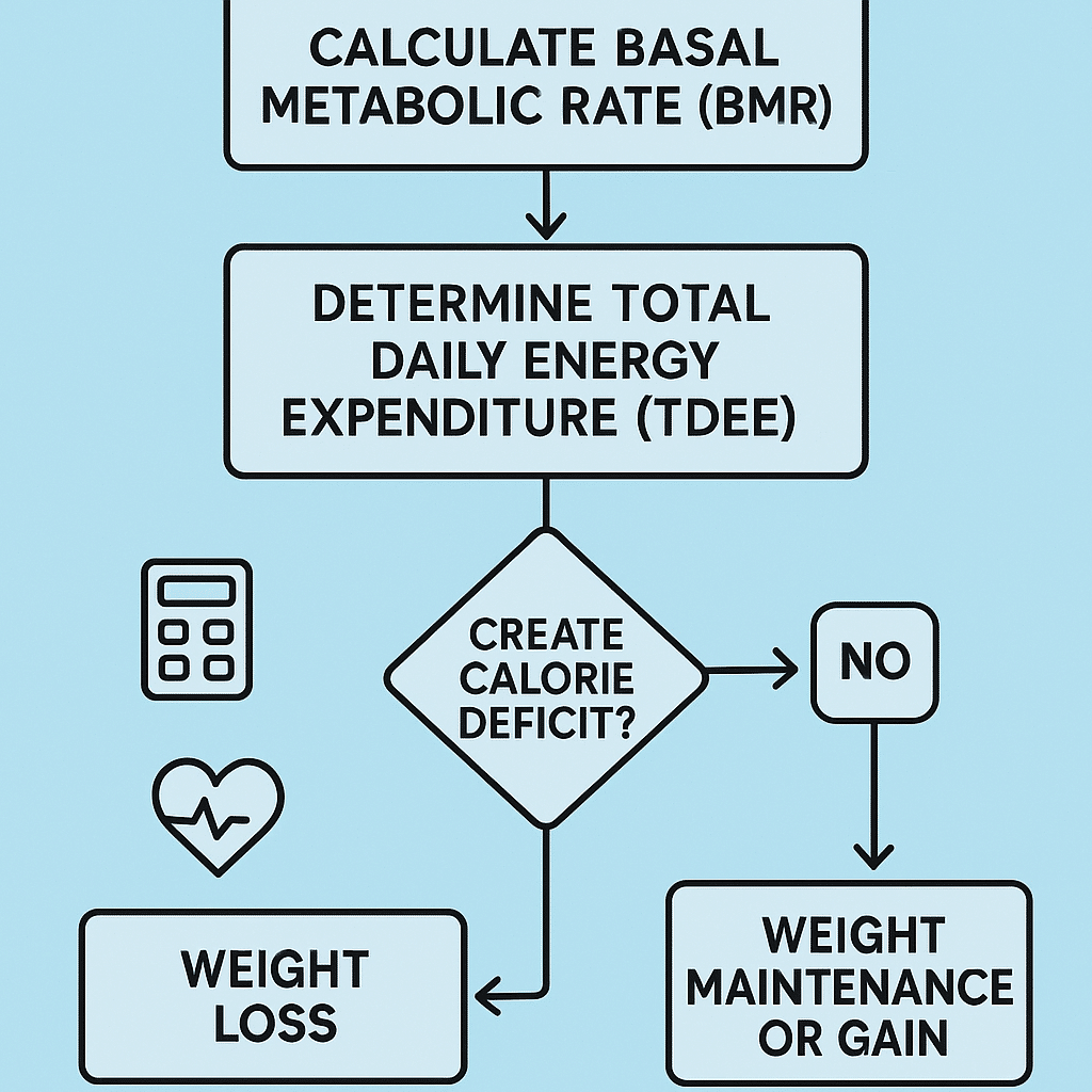 How Many Calories Should I Eat to Lose Weight? 12 Proven Tips for Success 5 Flowchart explaining calorie calculation steps for weight loss aligned with how many calories shoul