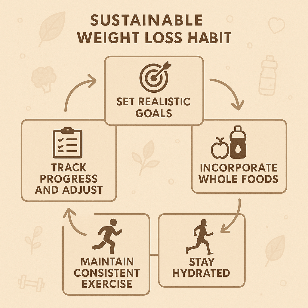 15 Best Diet Plan for Weight Loss Strategies for Natural Wellness 5 Flowchart showing sustainable habits in the best diet plan for weight loss for natural wellness