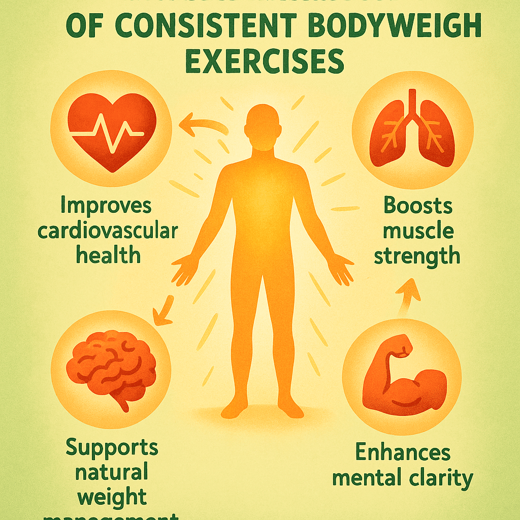 15 Powerful Bodyweight Exercises for Beginners to Transform Your Health 7 Health benefits infographic for bodyweight exercises for beginners focusing on natural wellness