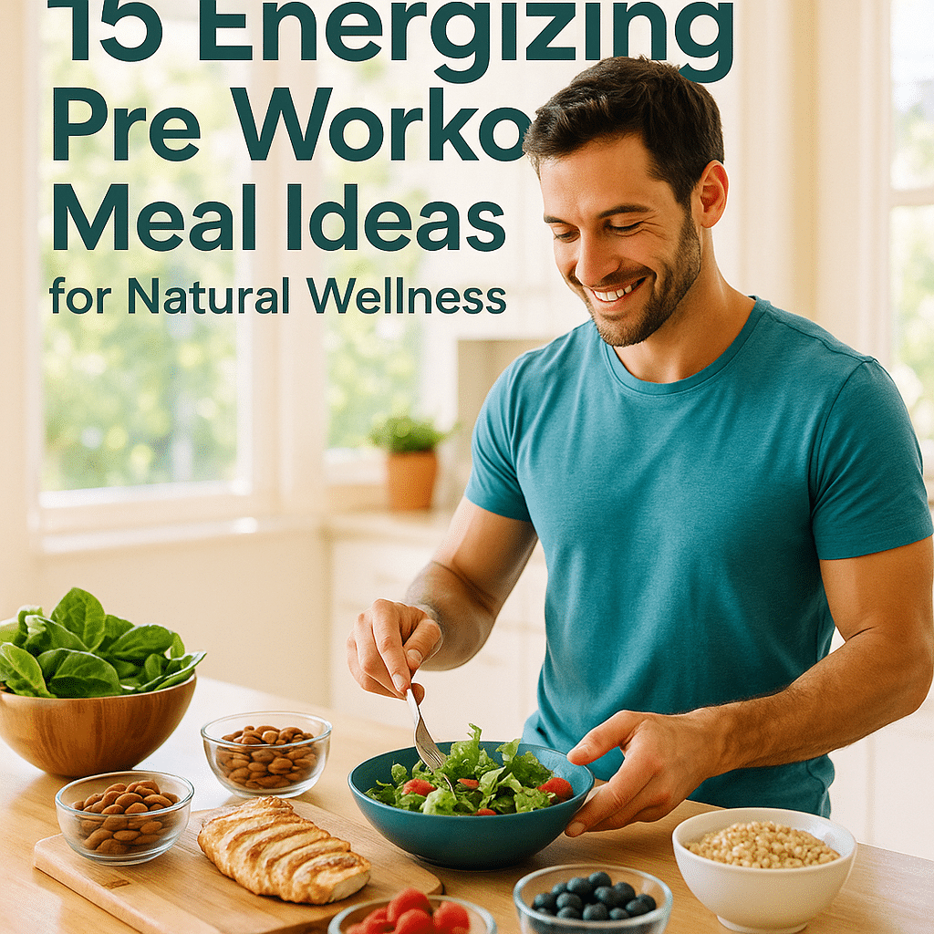 15 Energizing Pre Workout Meal Ideas for Natural Wellness 4 Health-conscious adult preparing a natural, energizing pre workout meal with fresh ingredients.