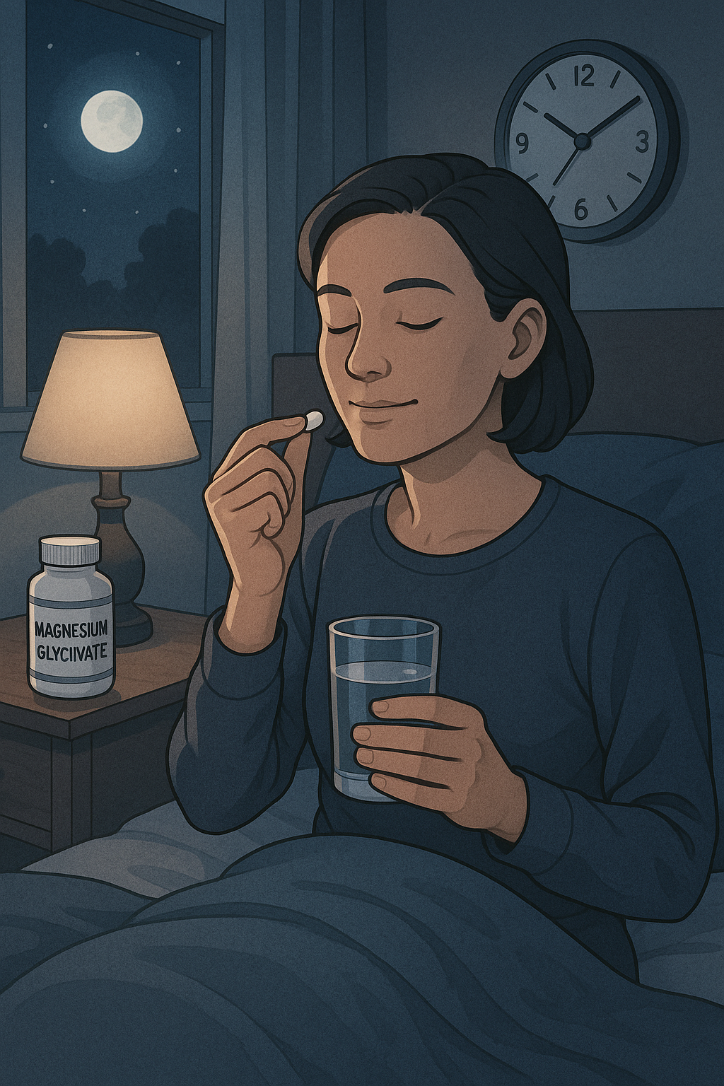 7 Best Magnesium Supplements for Sleep to Boost Rest Naturally 6 Health conscious adult taking best magnesium supplements for sleep in calming nighttime setting