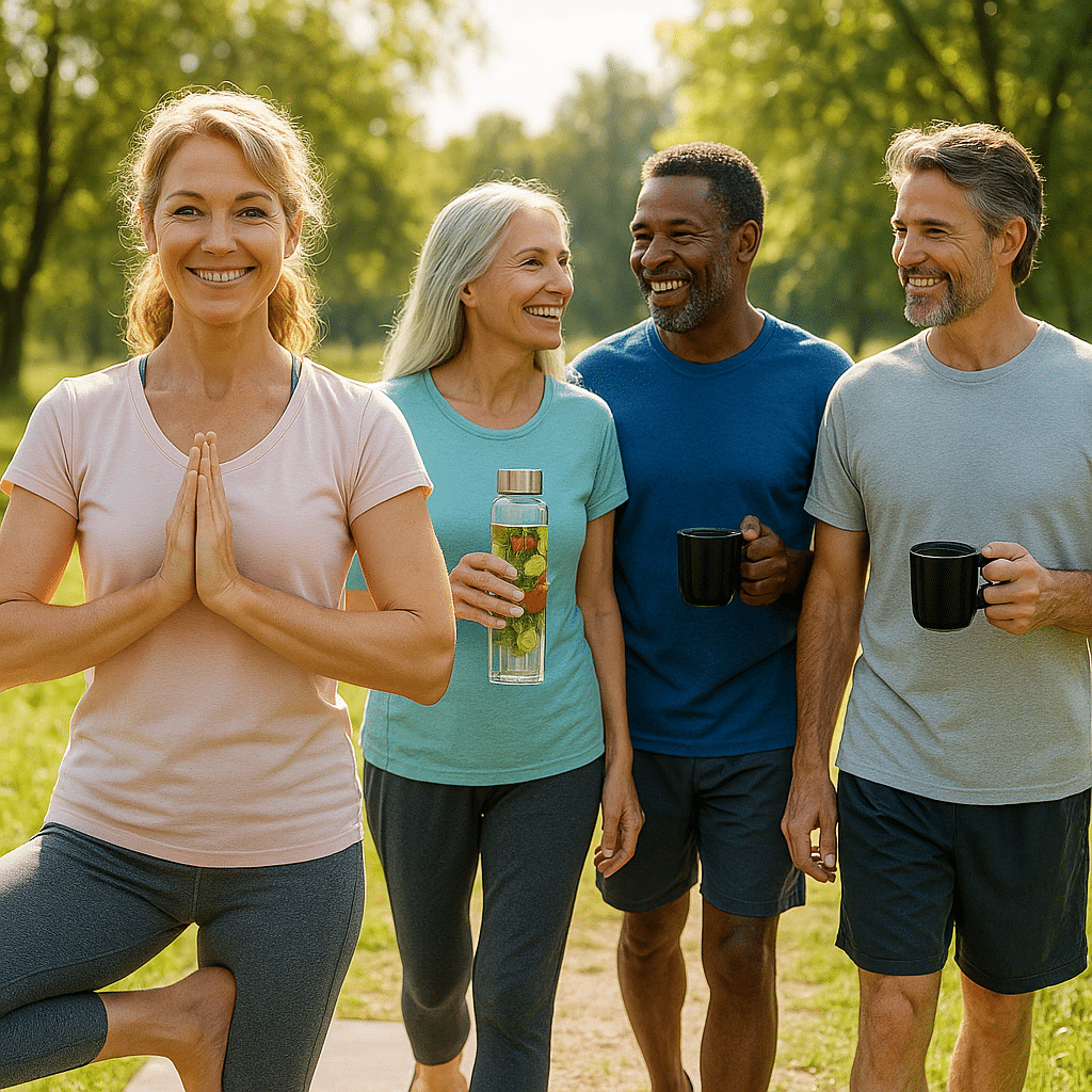 15 Best Drinks for Weight Loss to Boost Your Metabolism Naturally 7 Health conscious adults enjoying best drinks for weight loss during wellness activities outdoors