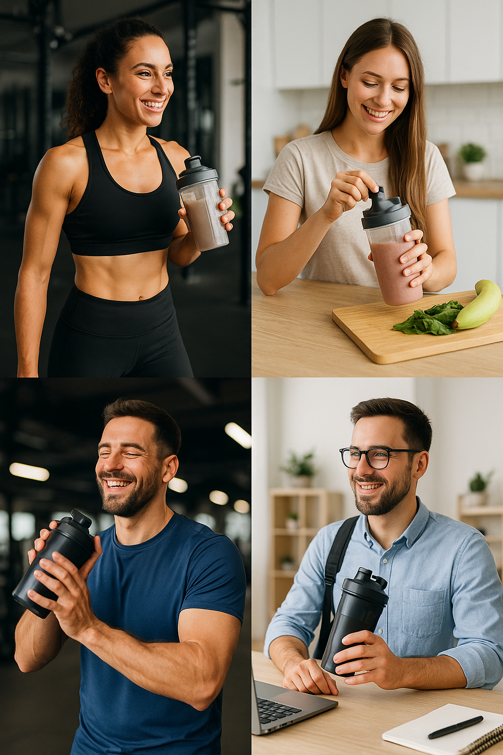 8 Best Protein Shaker Bottles for Smooth, Clump-Free Nutrition 7 Health conscious individuals using the best protein shaker bottles in gym and everyday settings