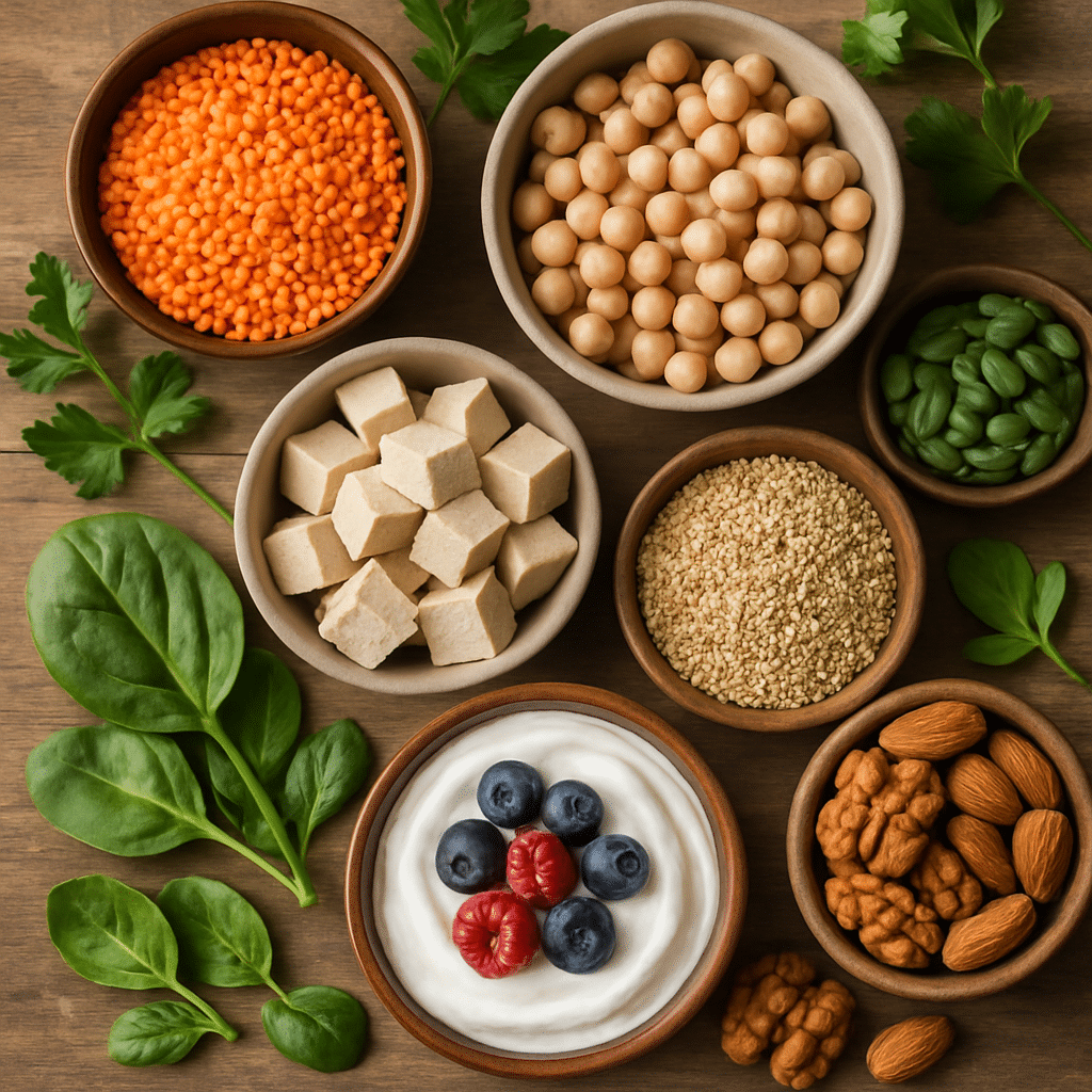 15 Best High Protein Foods for Vegetarians to Boost Wellness 1 High protein foods for vegetarians arranged beautifully to promote natural wellness and healthy eating.
