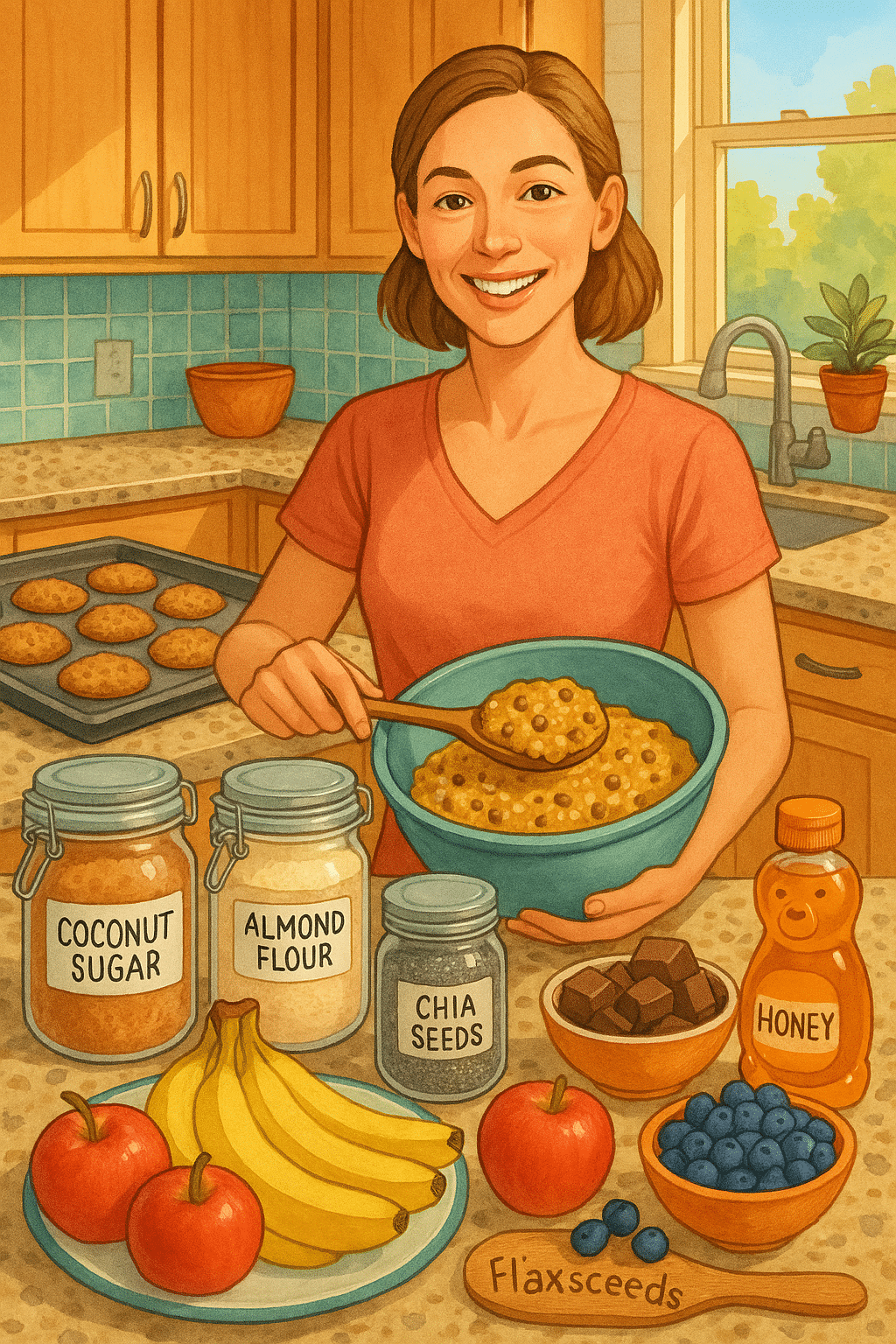 7 Easy & Healthy Cookies Recipes for Nutritious Home Baking 6 Home cook preparing dough for healthy cookies recipes with natural ingredients in a cozy kitchen