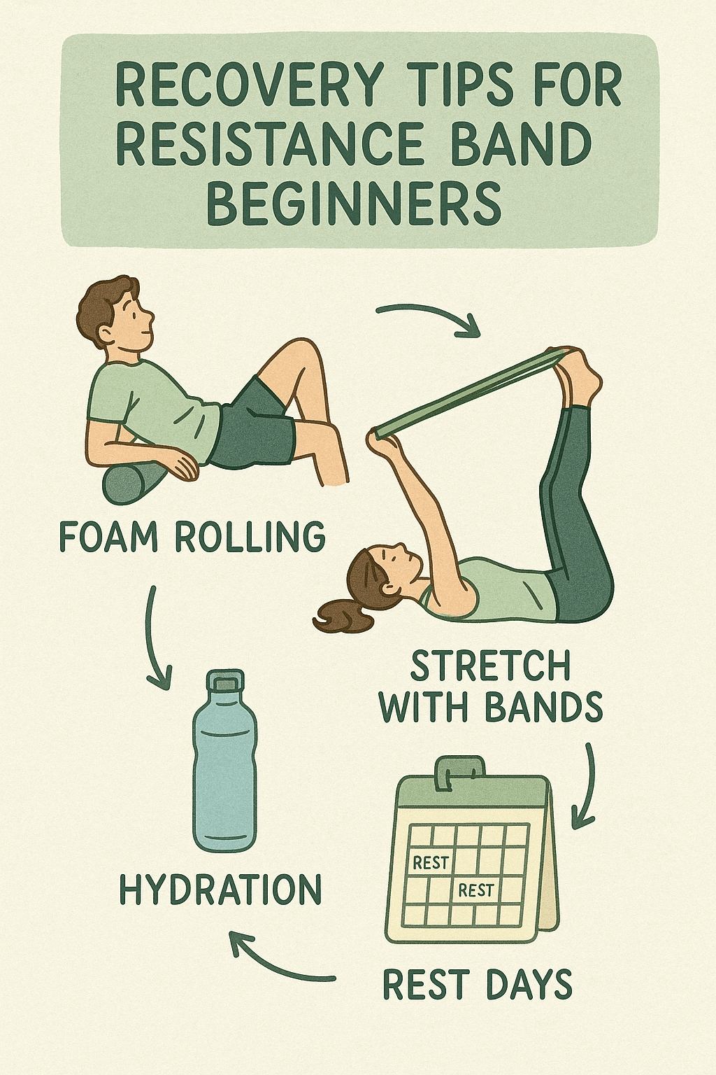 5 Essential Resistance Band Workouts for Beginners to Build Strength 6 Illustrated guide with effective recovery tips for resistance band workouts for beginners