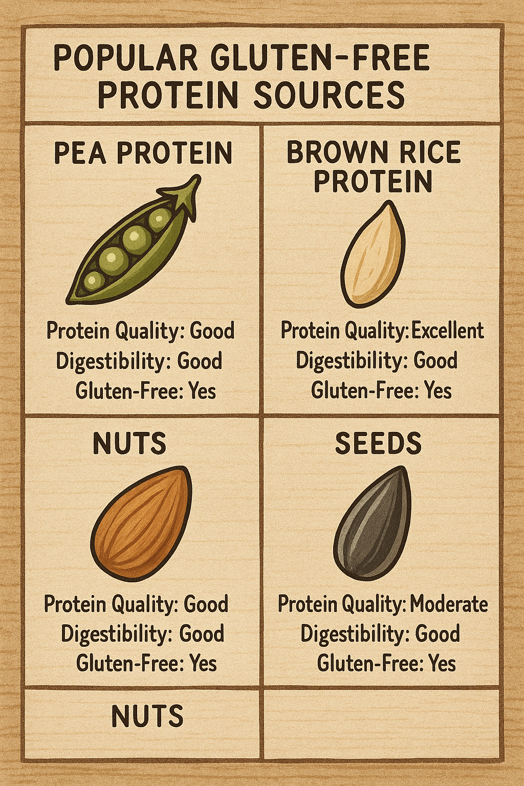 8 Best Gluten Free Protein Bars for Balanced Nutrition 7 Illustrated protein source comparison for best gluten free protein bars for balanced nutrition