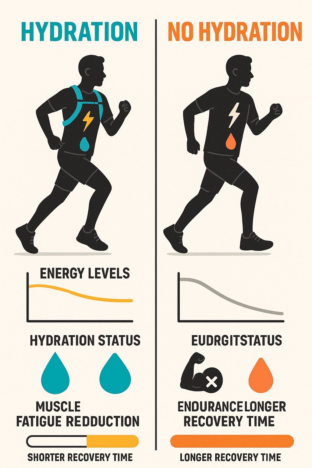7 Best Hydration Packs for Runners to Boost Performance 5 Infographic depicting benefits of the best hydration packs for runners on performance and recovery