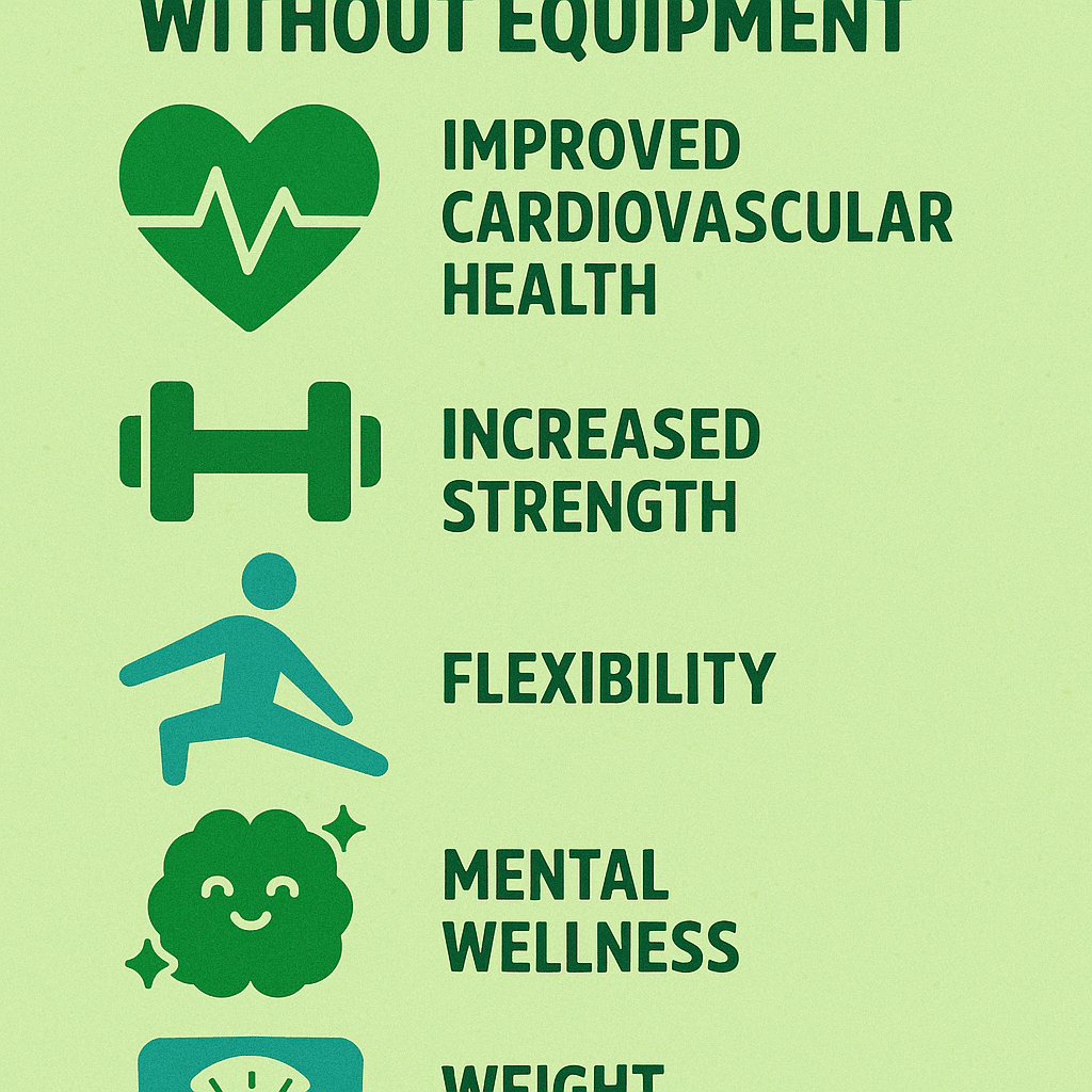 15 Best Home Workouts Without Equipment for Natural Wellness 7 Infographic depicting key benefits of the best home workouts without equipment for health conscious