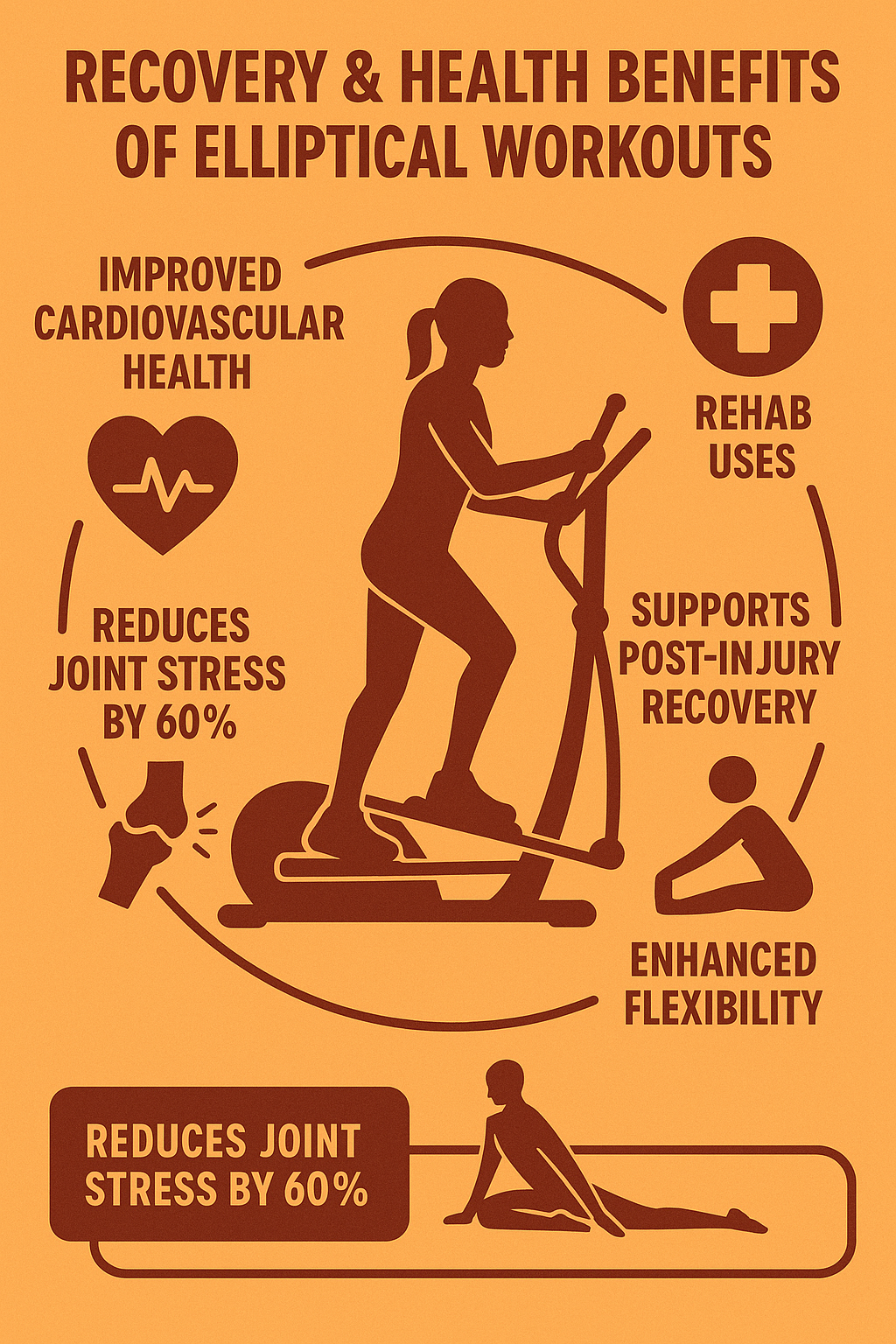 7 Best Elliptical Machines for Home: Effective & Low-Impact Workouts 7 Infographic describing recovery and health benefits of best elliptical machines for home