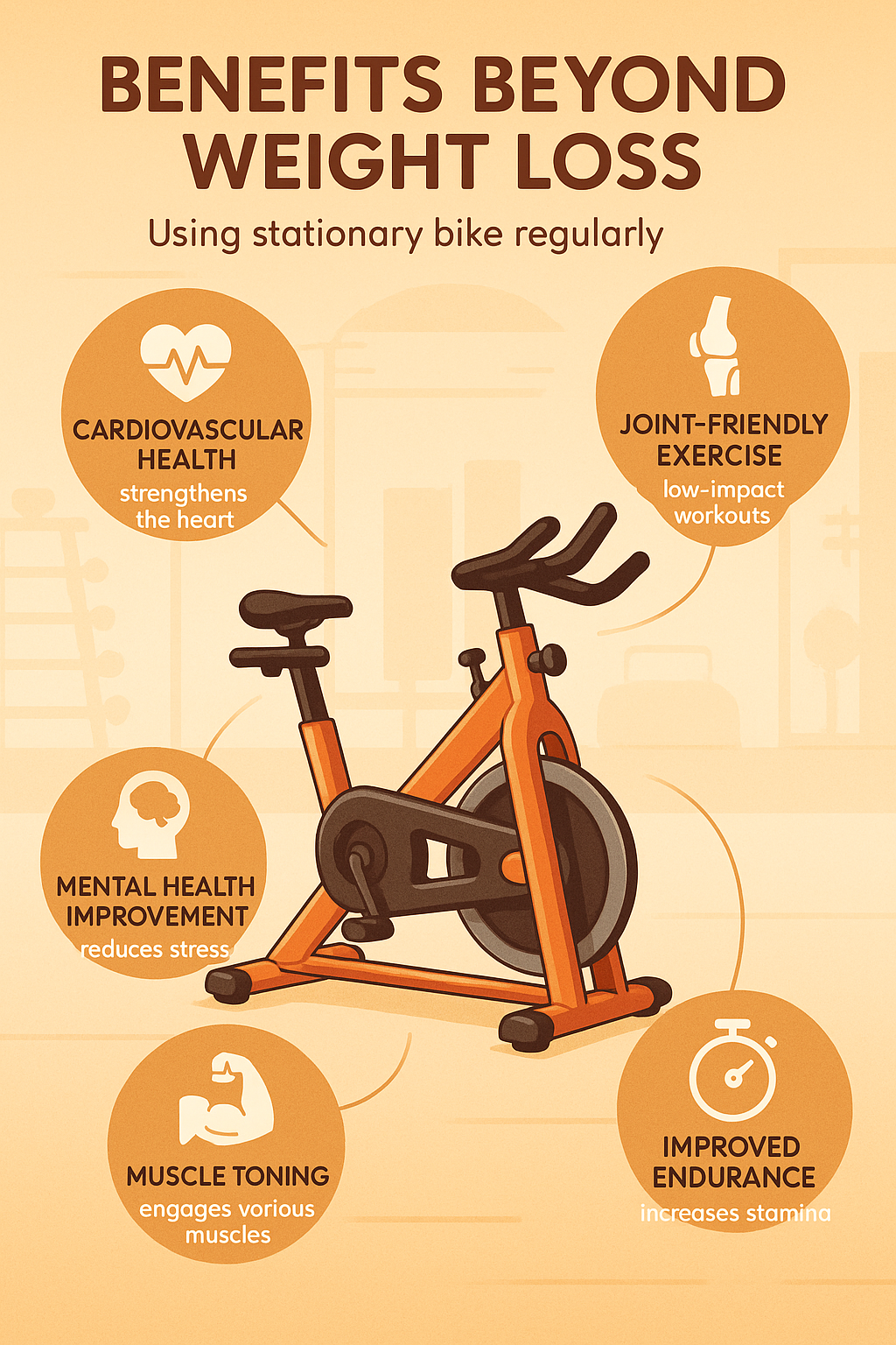 7 Best Stationary Bikes for Weight Loss to Boost Your Fitness 7 Infographic highlighting additional health benefits of the best stationary bikes for weight loss bey