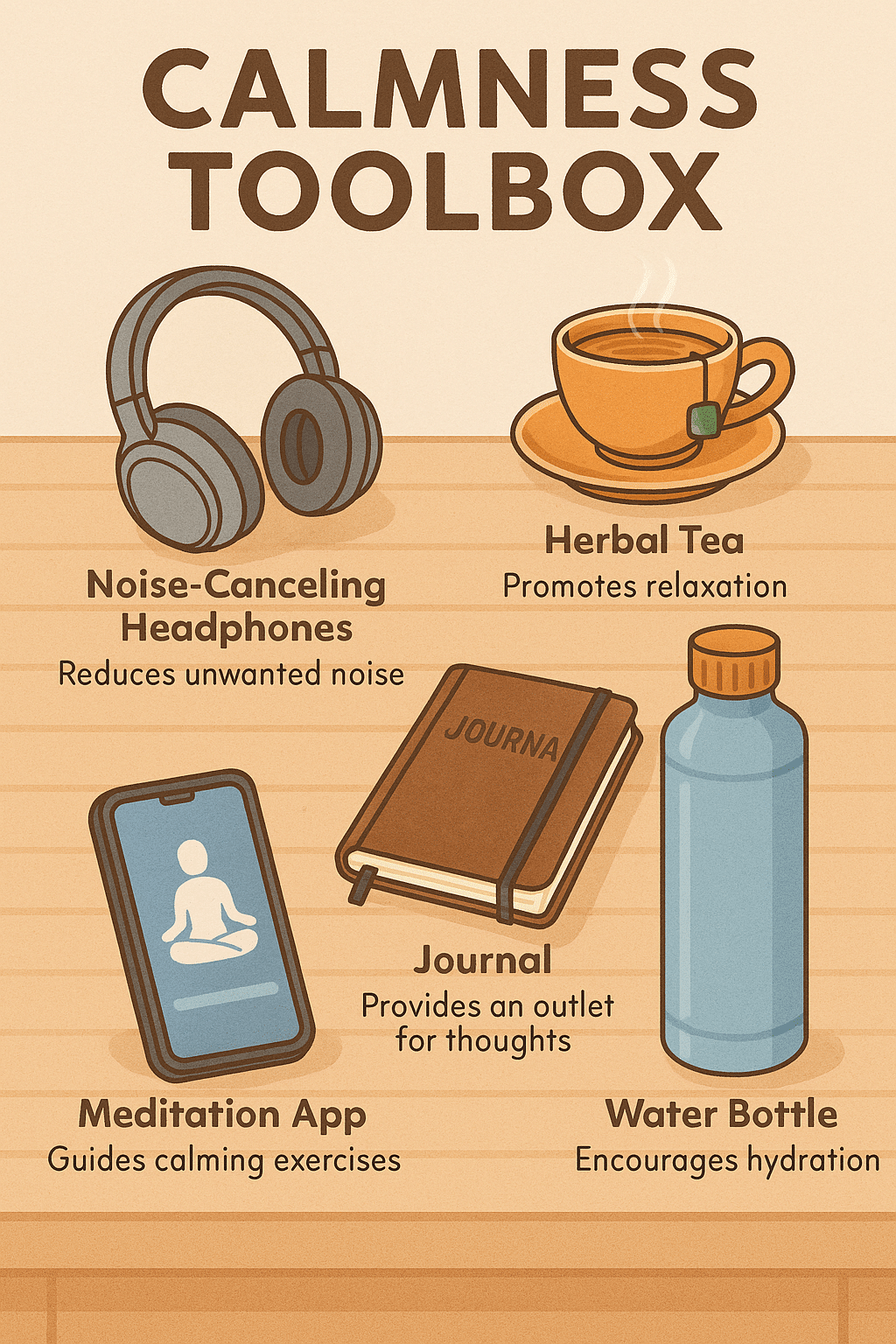 13 Proven Techniques and Tools on How to Stay Calm Under Pressure for Lasting Stress Relief 7 Infographic of a calmness toolbox for practical ways on how to stay calm under pressure