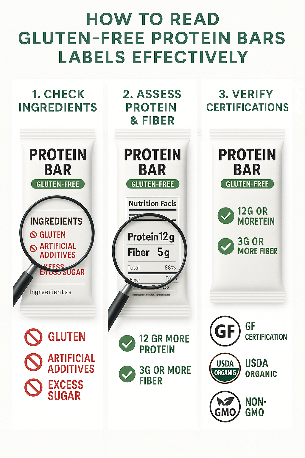 8 Best Gluten Free Protein Bars for Balanced Nutrition 5 Infographic on reading labels of the best gluten free protein bars for balanced nutrition
