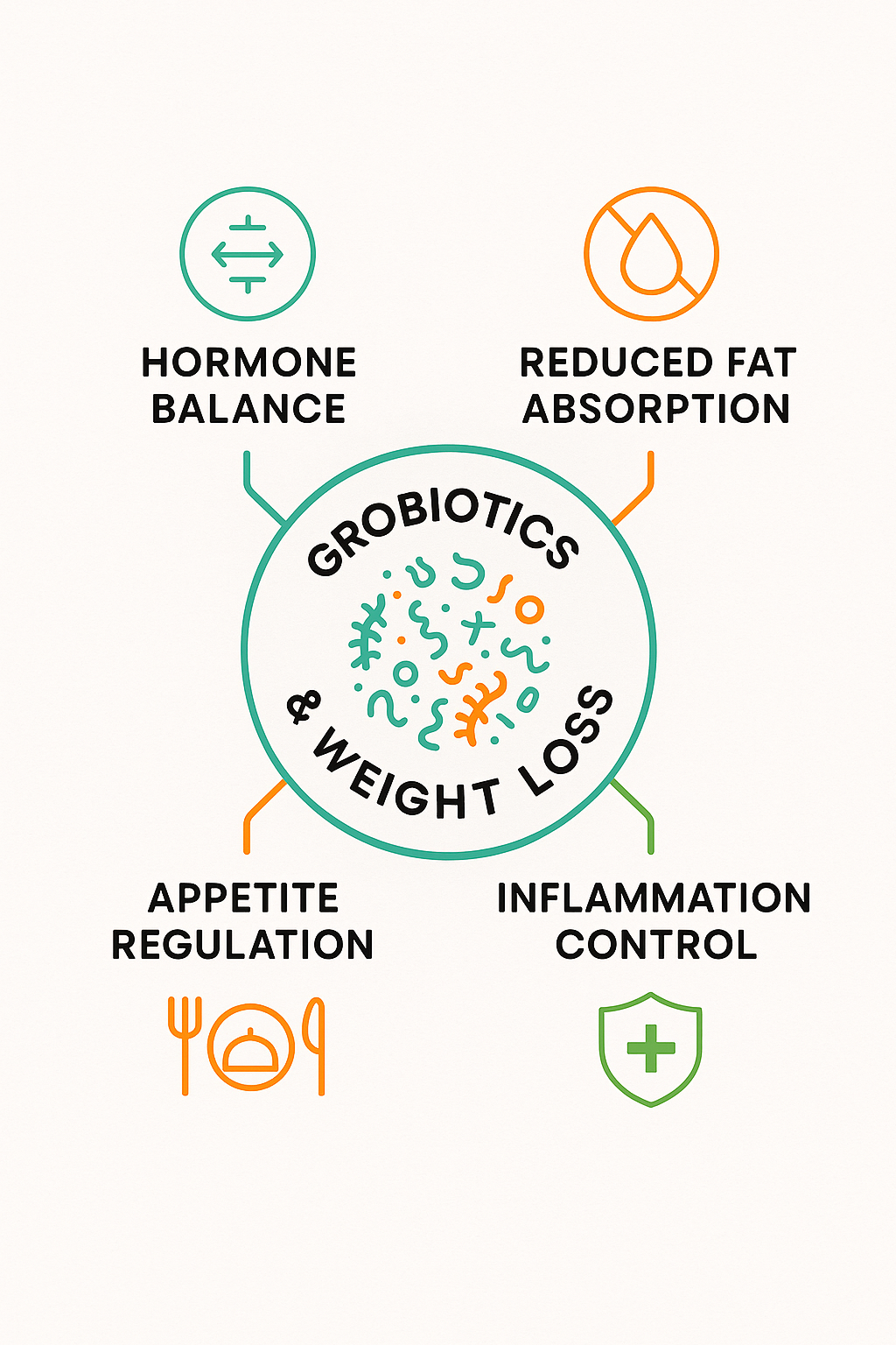 7 Best Probiotics for Weight Loss to Boost Your Wellness 7 Infographic showing scientific benefits of best probiotics for weight loss on the gut microbiome