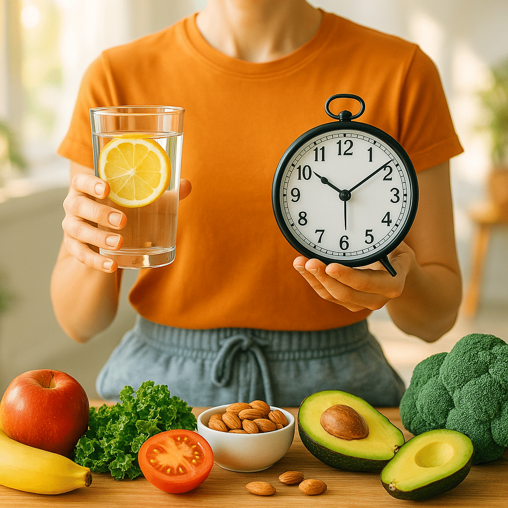 15 Proven Intermittent Fasting Meal Plan Tips for Natural Wellness 2 Intermittent fasting meal plan concept with healthy foods and eating schedule timer.